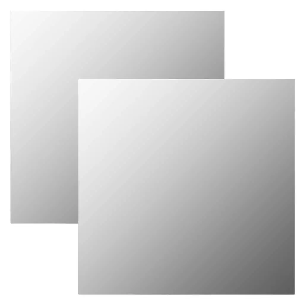 Square Wall Mirror Glass 60x60 cm Silver
