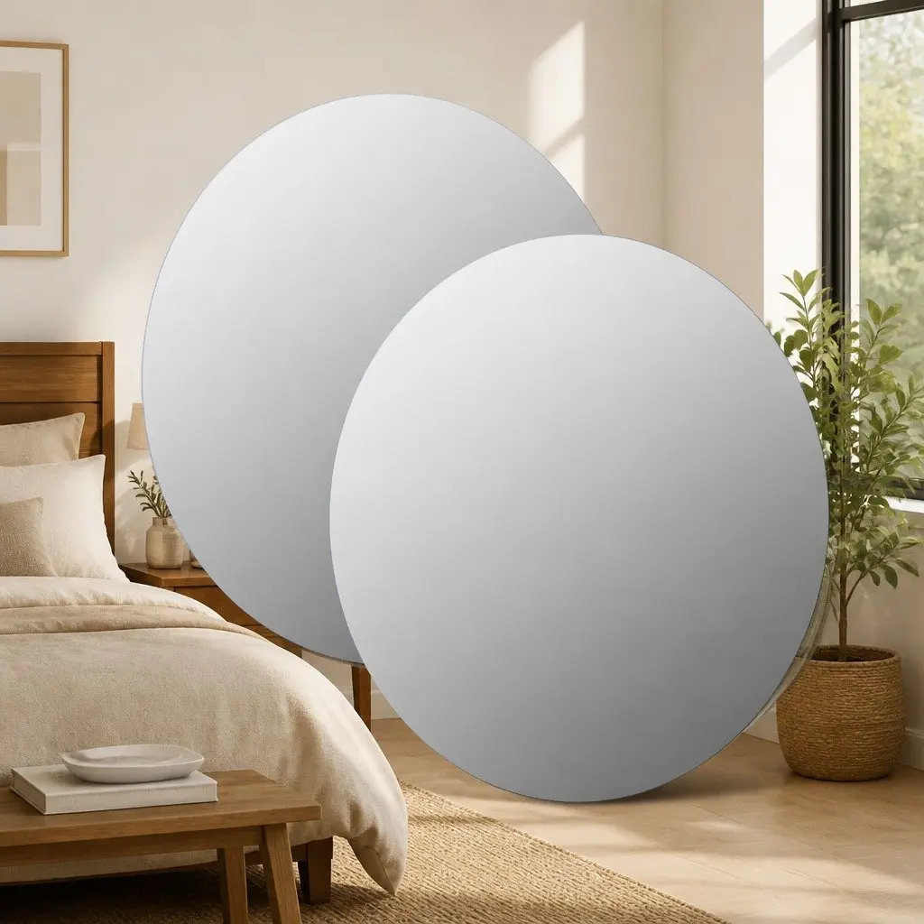60 cm Silver Round Mirrors for Home Décor