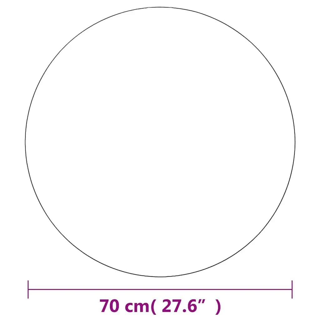 Round Wall Mirror Glass 70 cm Silver Set of 2