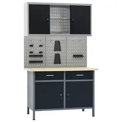 Durable Workbench Storage System with Cabinet & Panels