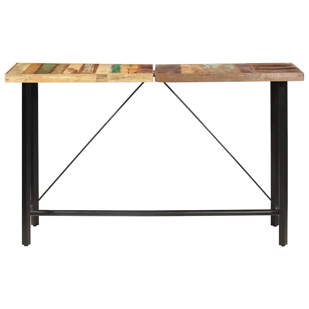 Solid Wood 9-Piece Bar Set with Industrial Style