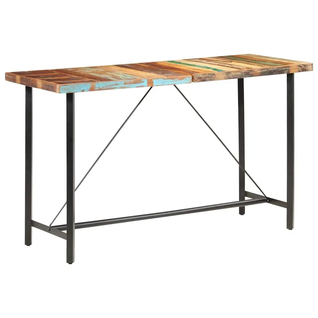 Solid Wood 9-Piece Bar Set with Industrial Style