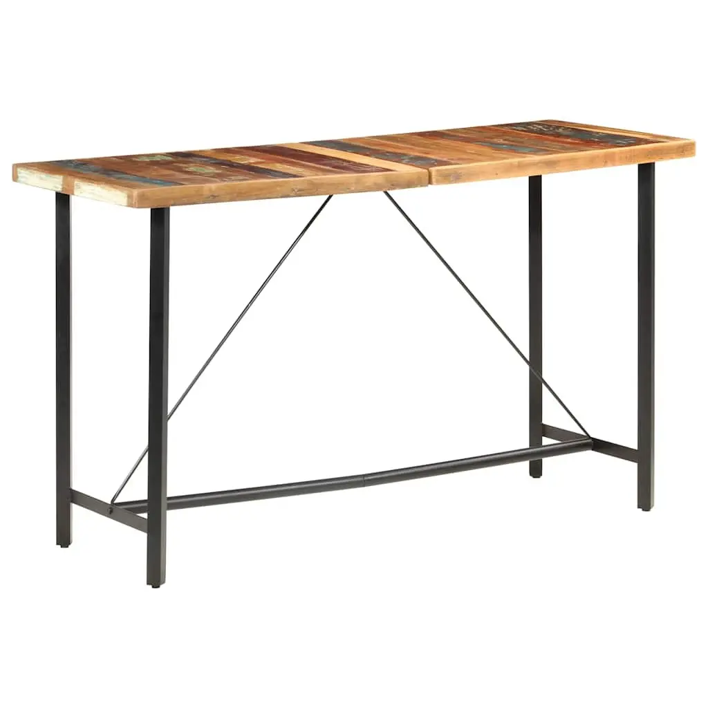 Solid Wood 9-Piece Bar Set with Industrial Style