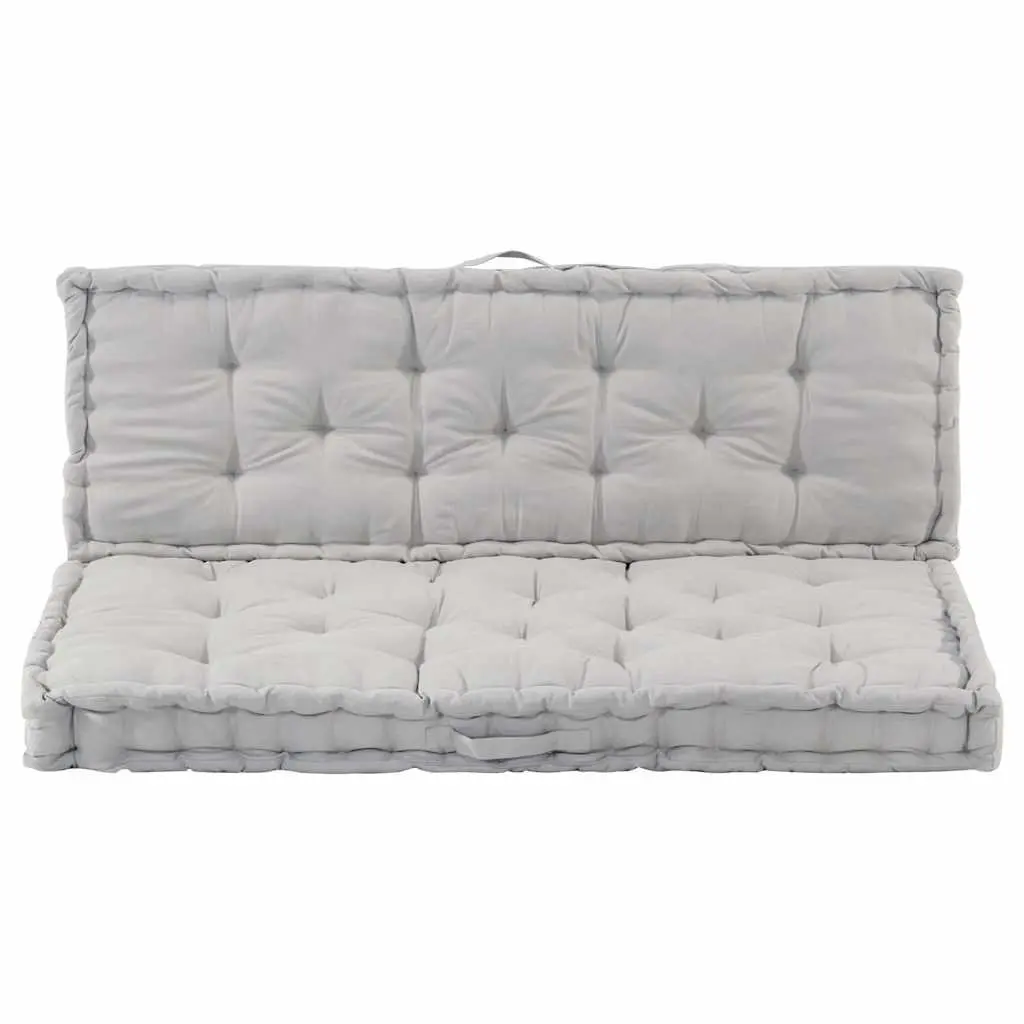 Pallet Floor Cushions 2 pcs Cotton Grey Garden Sofa Seat Pad Outdoor Decor