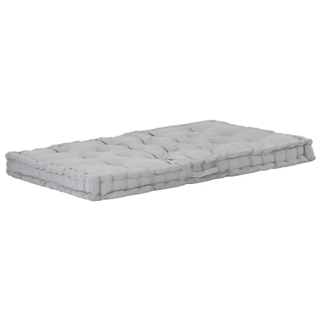Pallet Floor Cushions 2 pcs Cotton Grey Garden Sofa Seat Pad Outdoor Decor
