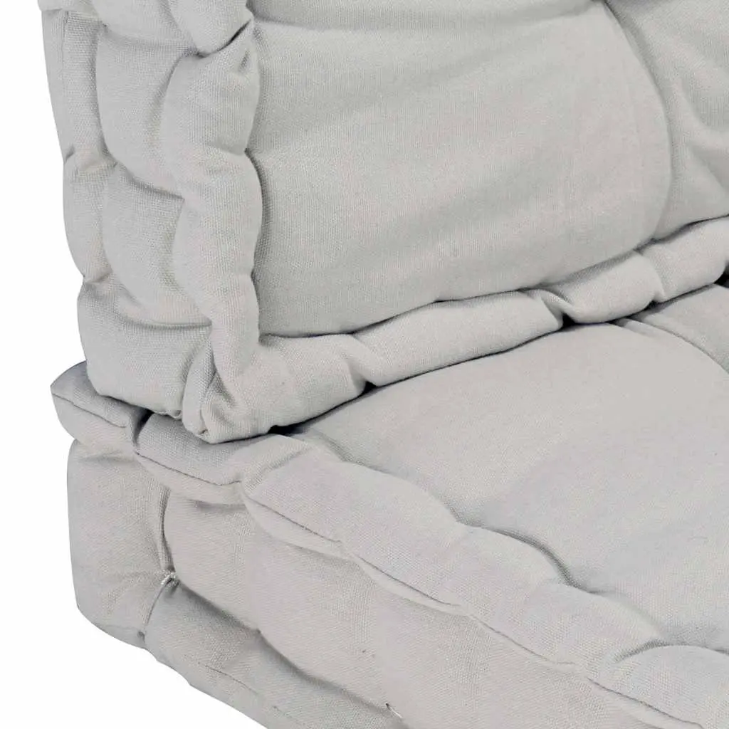 Pallet Floor Cushions 2 pcs Cotton Grey Garden Sofa Seat Pad Outdoor Decor