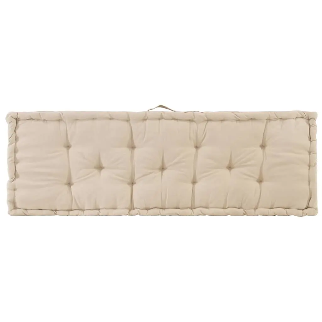 Beige Cotton Pallet Floor Cushions 2 Piece Set