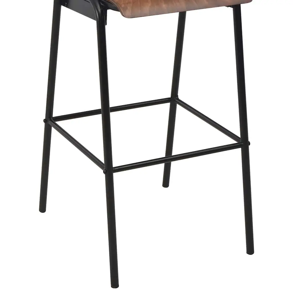 4 Piece Black Bar Chair Set Kitchen Dining Stool Stackable Plywood Steel Legs
