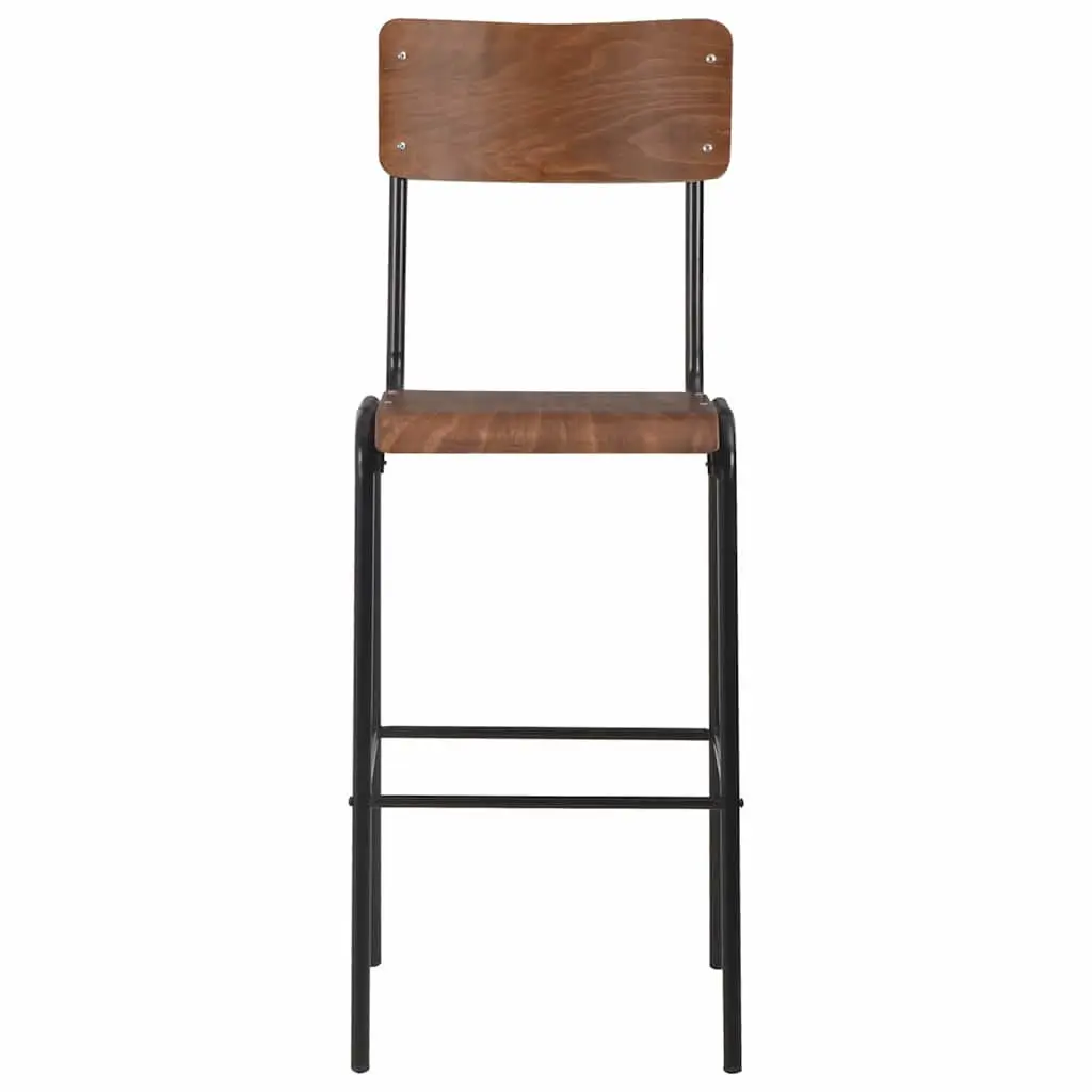 Bar Stools 6 Pieces Stackable Dining Chair Kitchen Seating Set Black