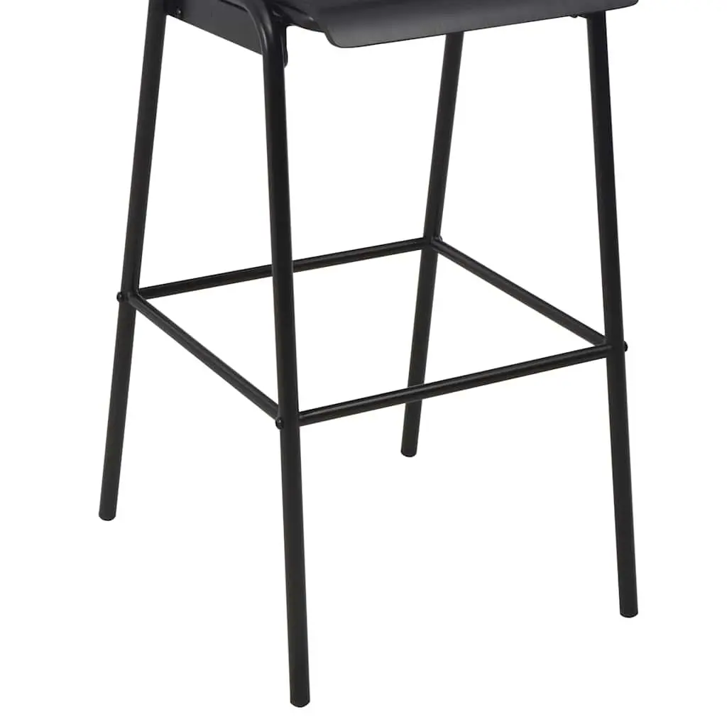 Bar Stools Steel Legs Black Stackable 4 Piece Dining Kitchen Chairs