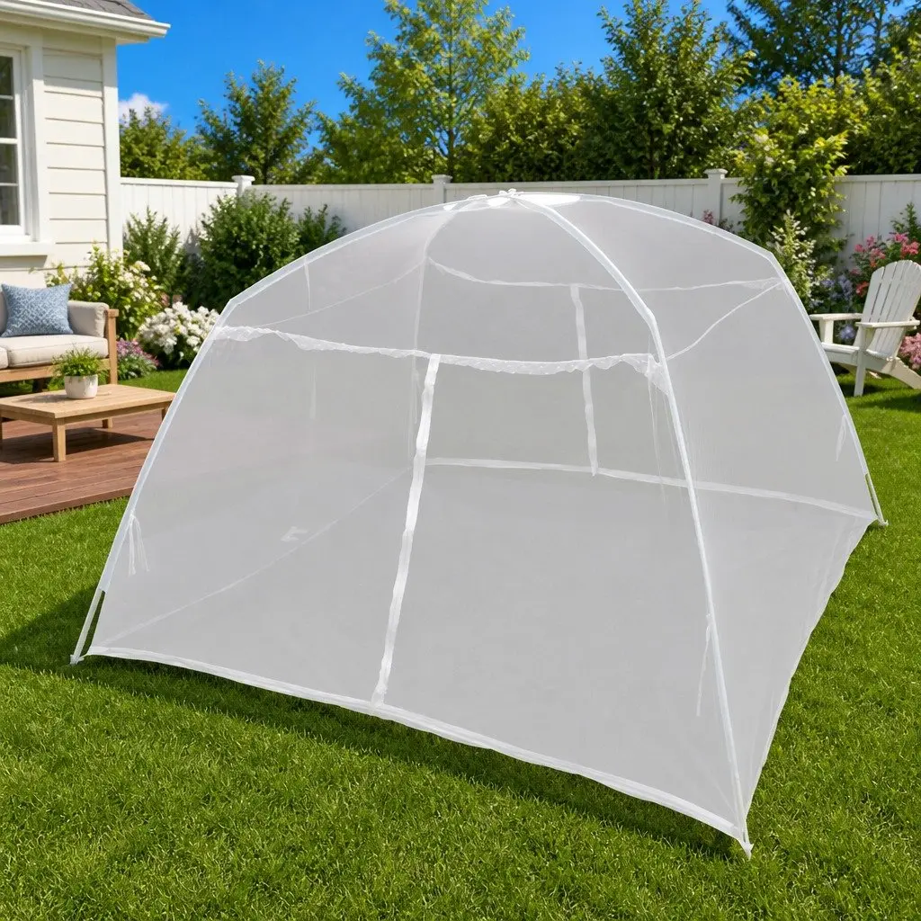 Camping Tent with Fiberglass Poles and Mosquito Netting