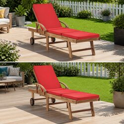 Premium Sun Loungers Set with Cushions and Wheels