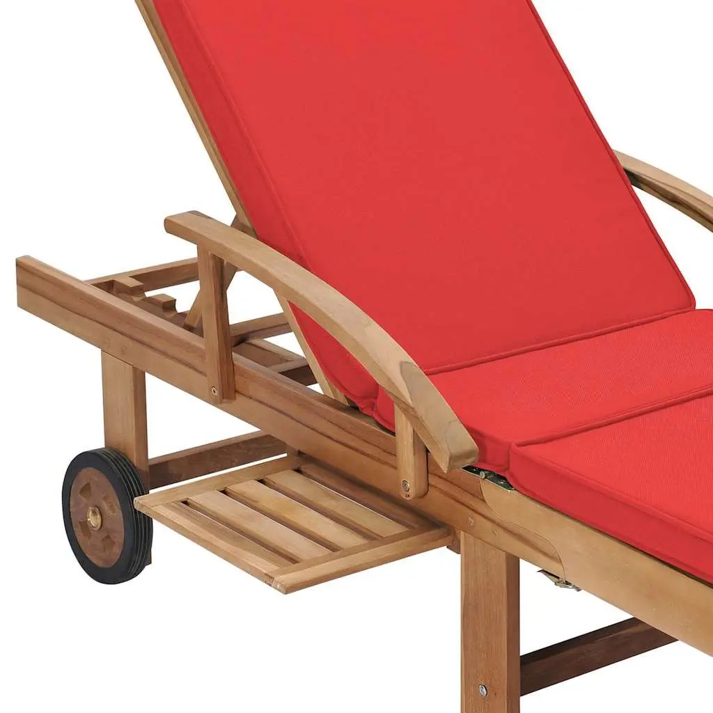 Sun Loungers Set with Cushions and Wheels