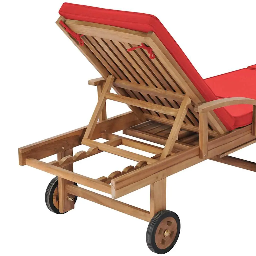 Sun Loungers Set with Cushions and Wheels
