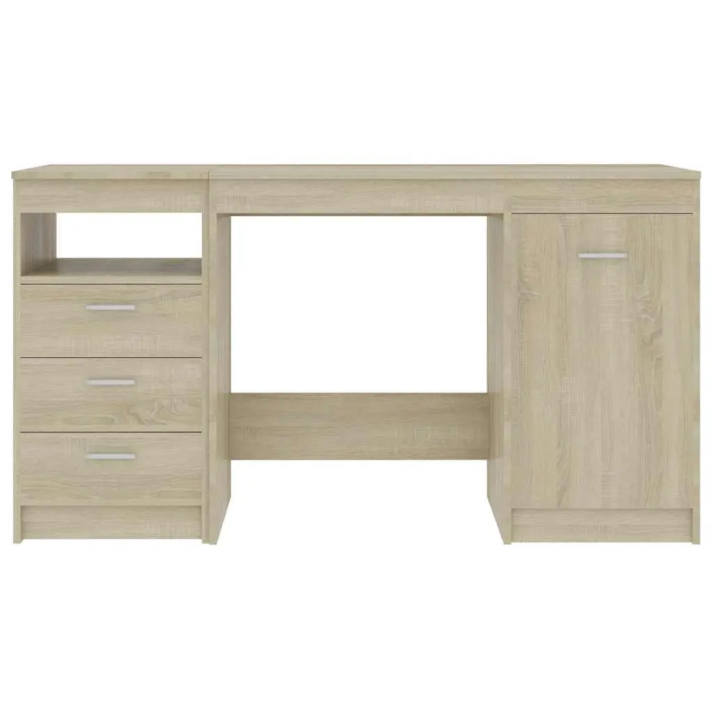 Engineered Wood Office Desk Brown 140x50x76cm