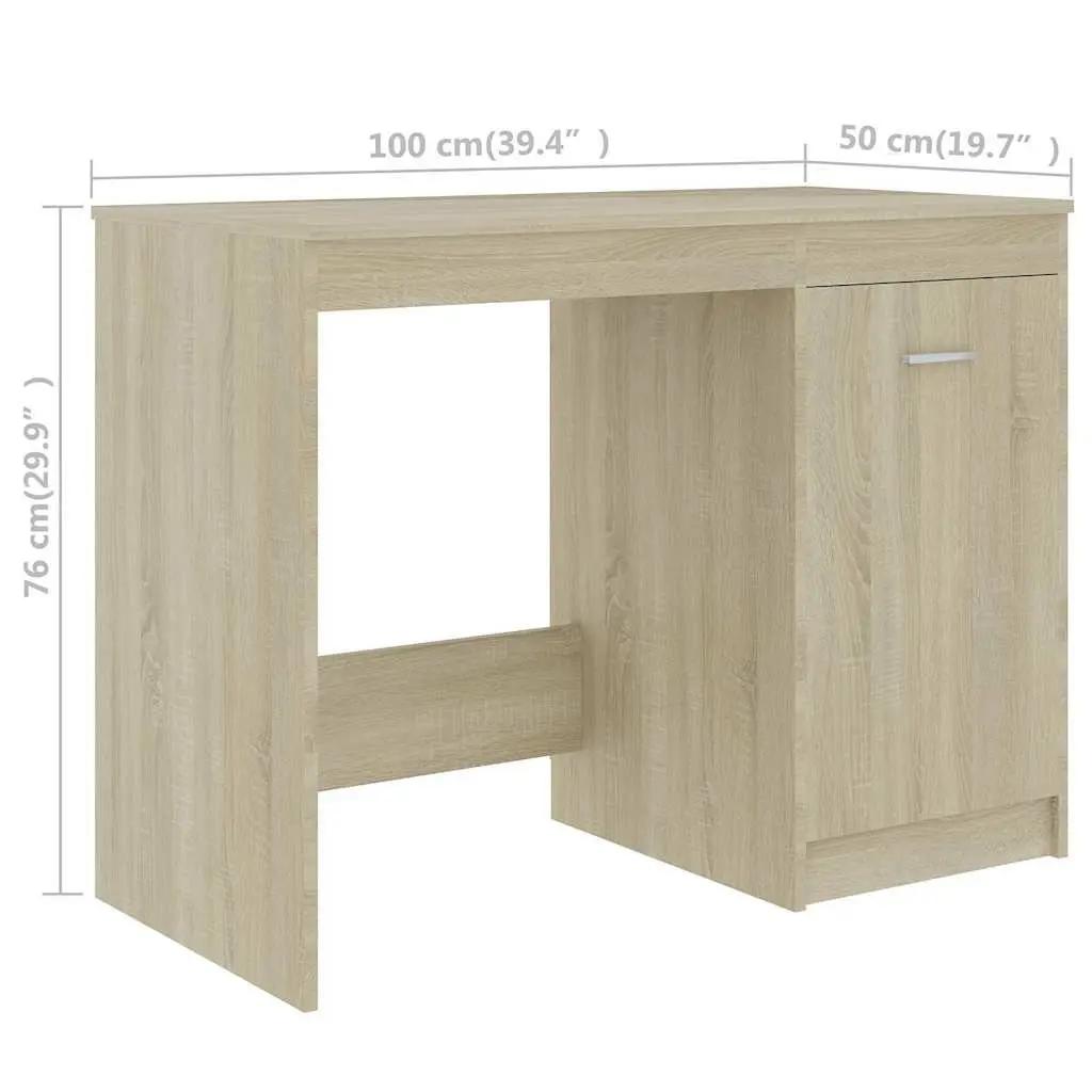 Engineered Wood Office Desk Brown 140x50x76cm