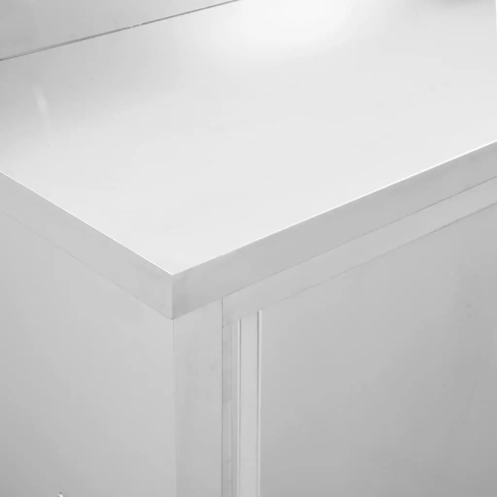 Stainless Steel Work Tables with Sliding Doors 200x50cm