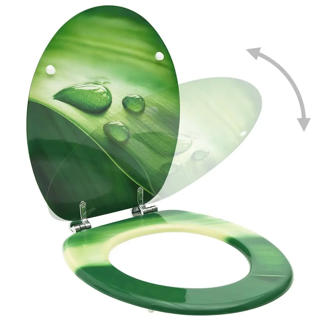 Toilet Seats with Lid 2 Pack Water Drop Design Bathroom Fixture Accessories