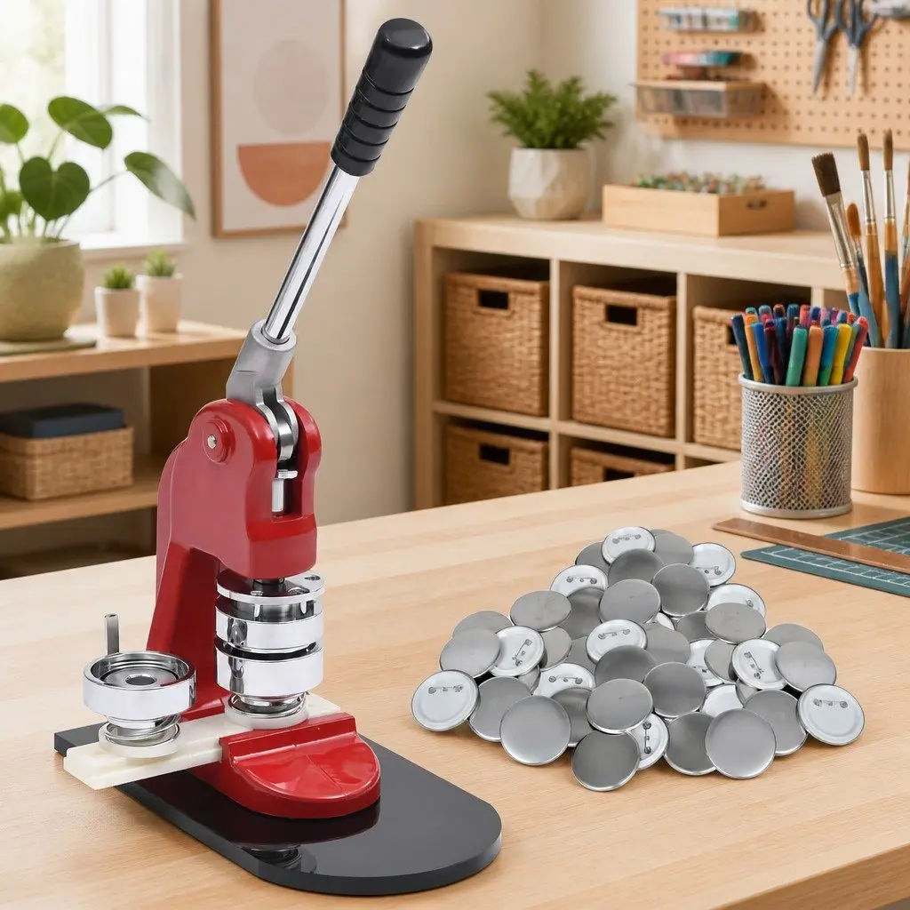 58mm Badge Maker Machine with 500 Button Parts
