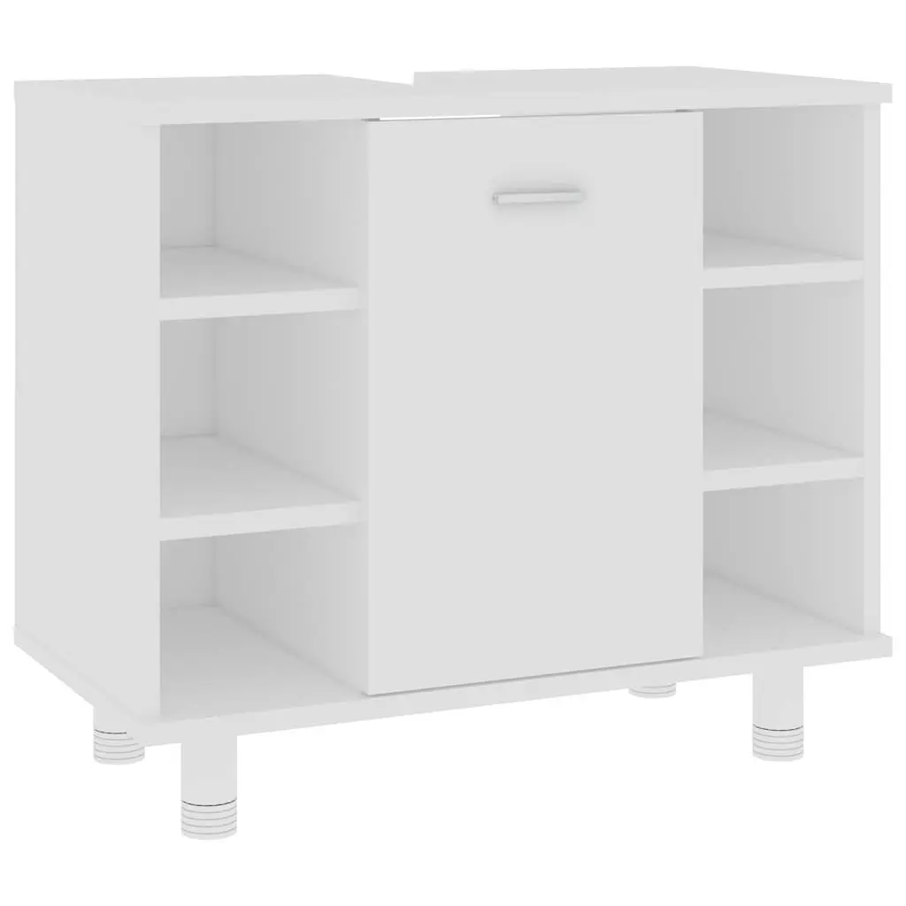 3-Piece White Bathroom Cabinet and Mirror Set