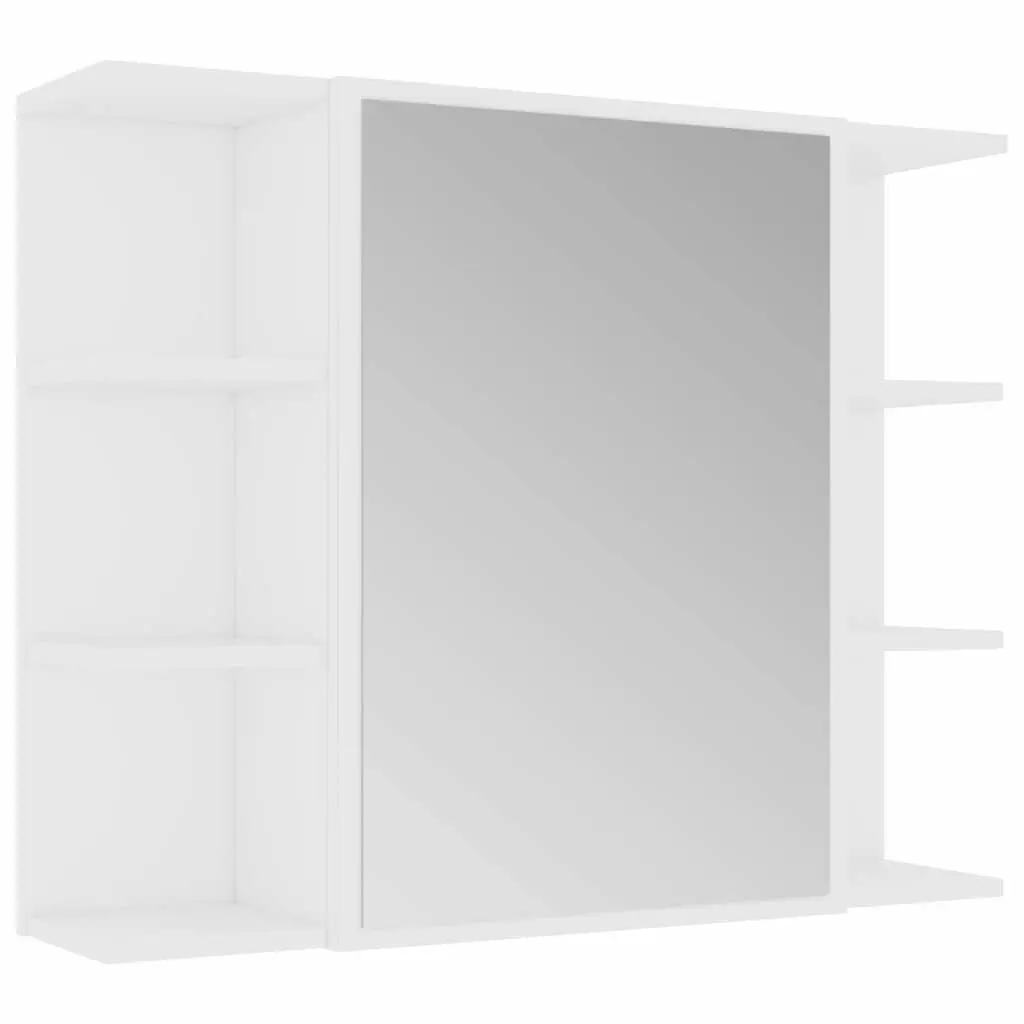 3-Piece White Bathroom Cabinet and Mirror Set