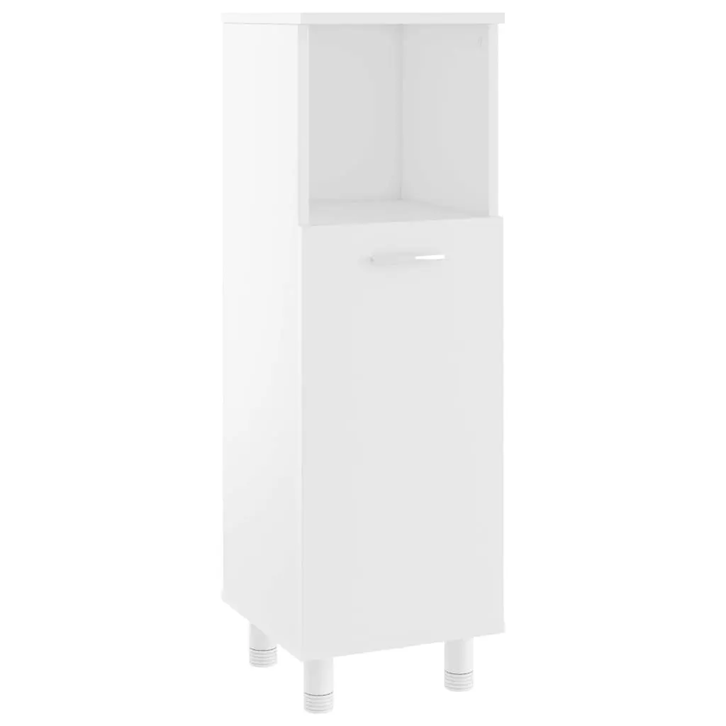 3-Piece White Bathroom Cabinet and Mirror Set