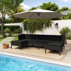 6-Piece Modular Garden Lounge Set with Cushions