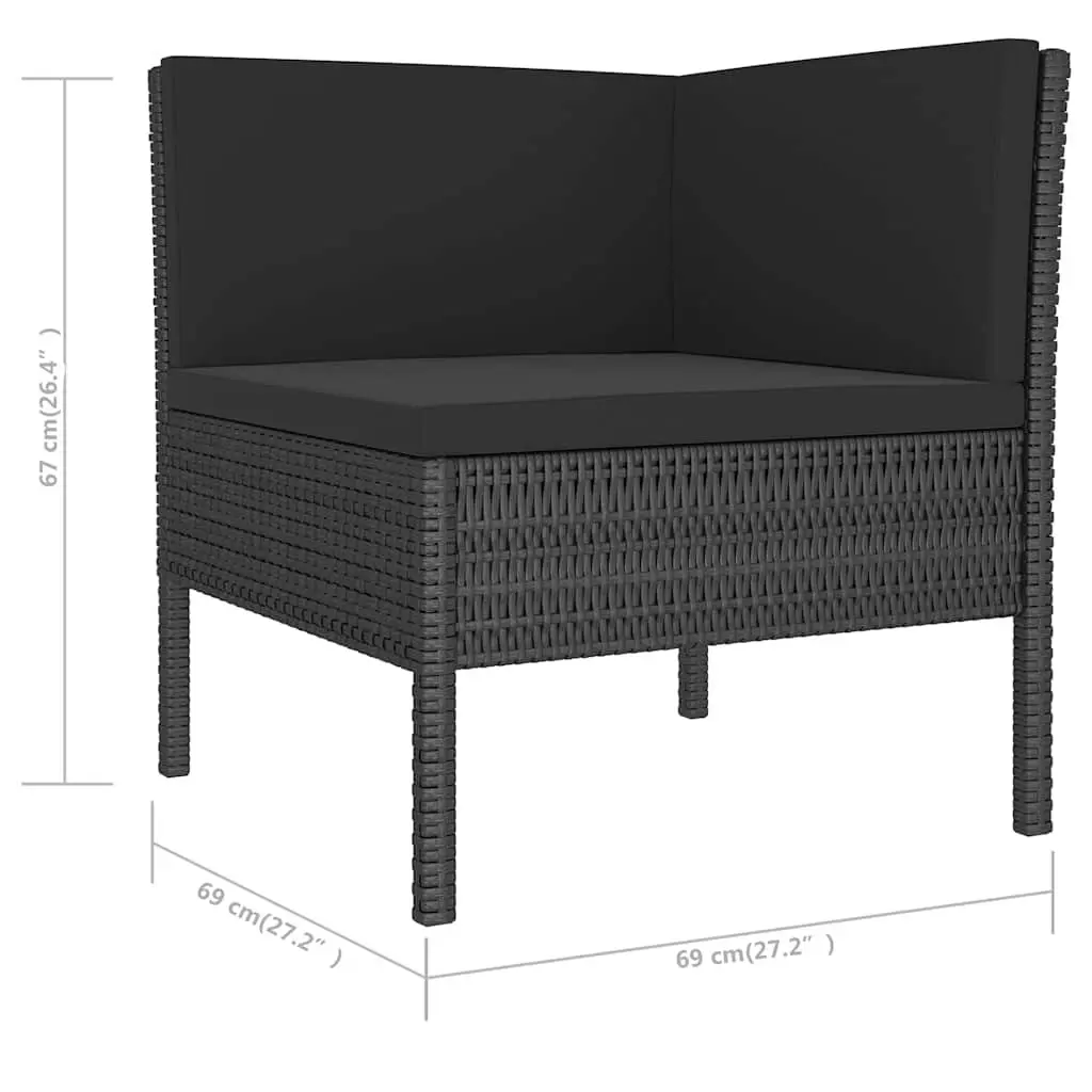 6-Piece Modular Garden Lounge Set with Cushions