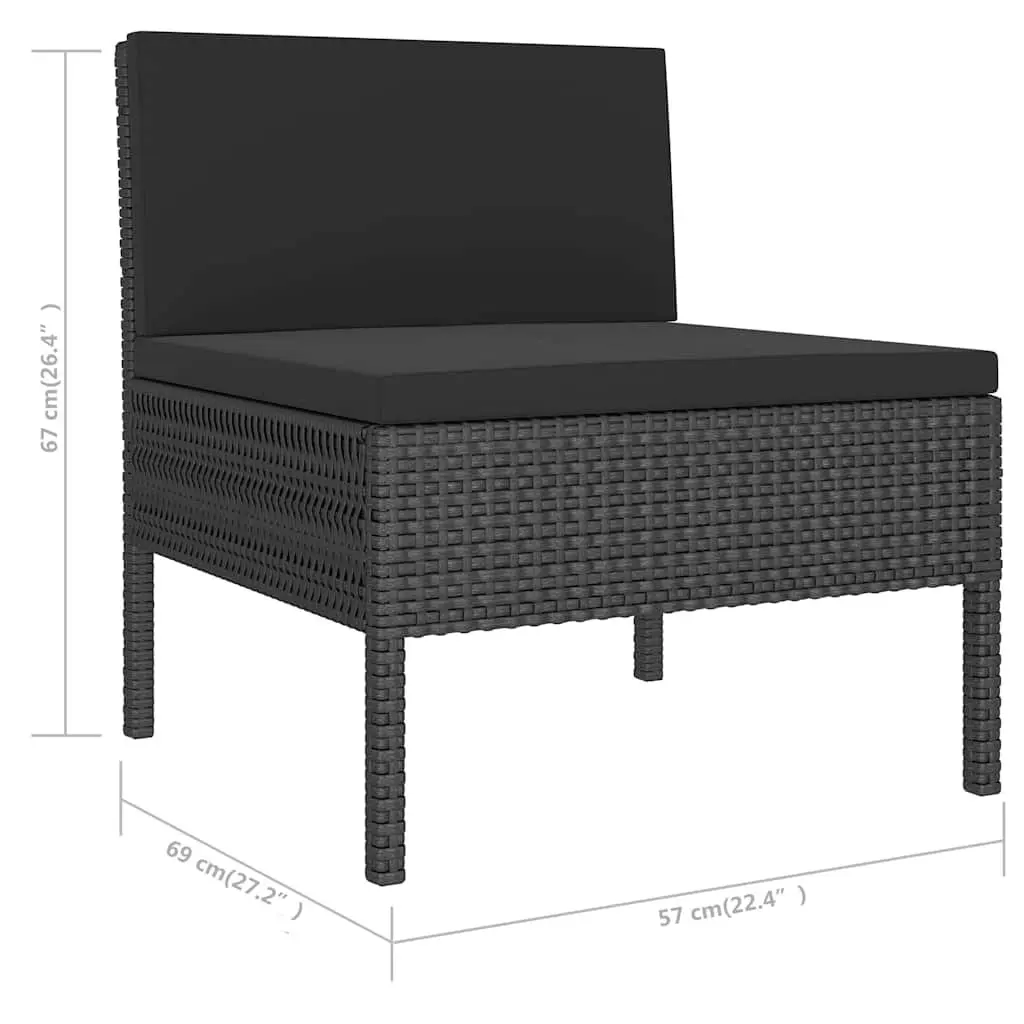 6-Piece Modular Garden Lounge Set with Cushions