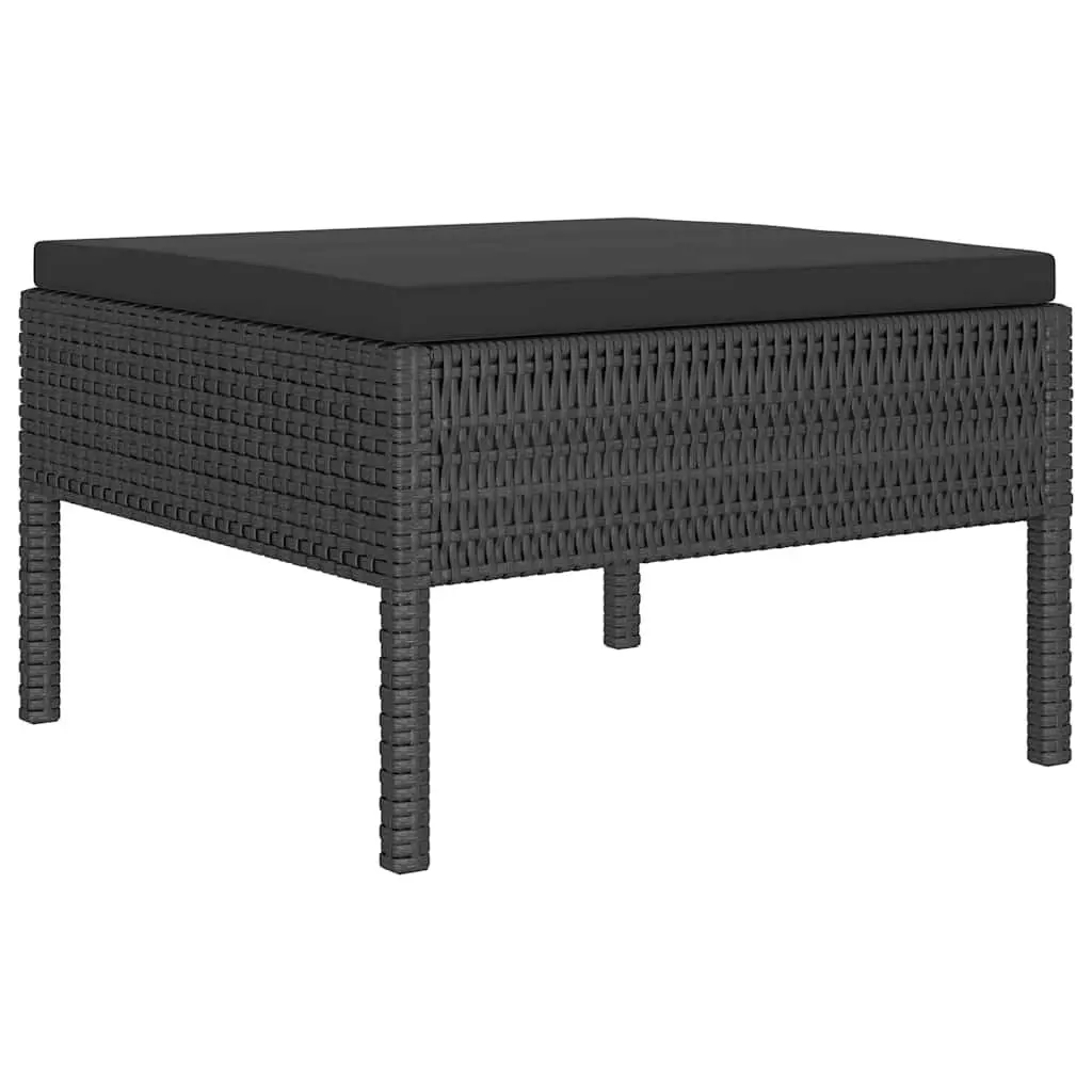 4-Piece Black Outdoor Lounge Set with Cushions