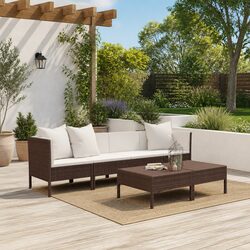 6-Piece Outdoor Furniture Set in Brown Poly Rattan