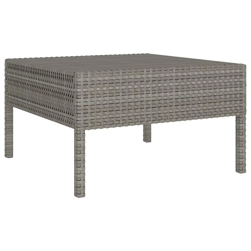 Garden Lounge Set PE Rattan 6 Piece Grey with Cushions