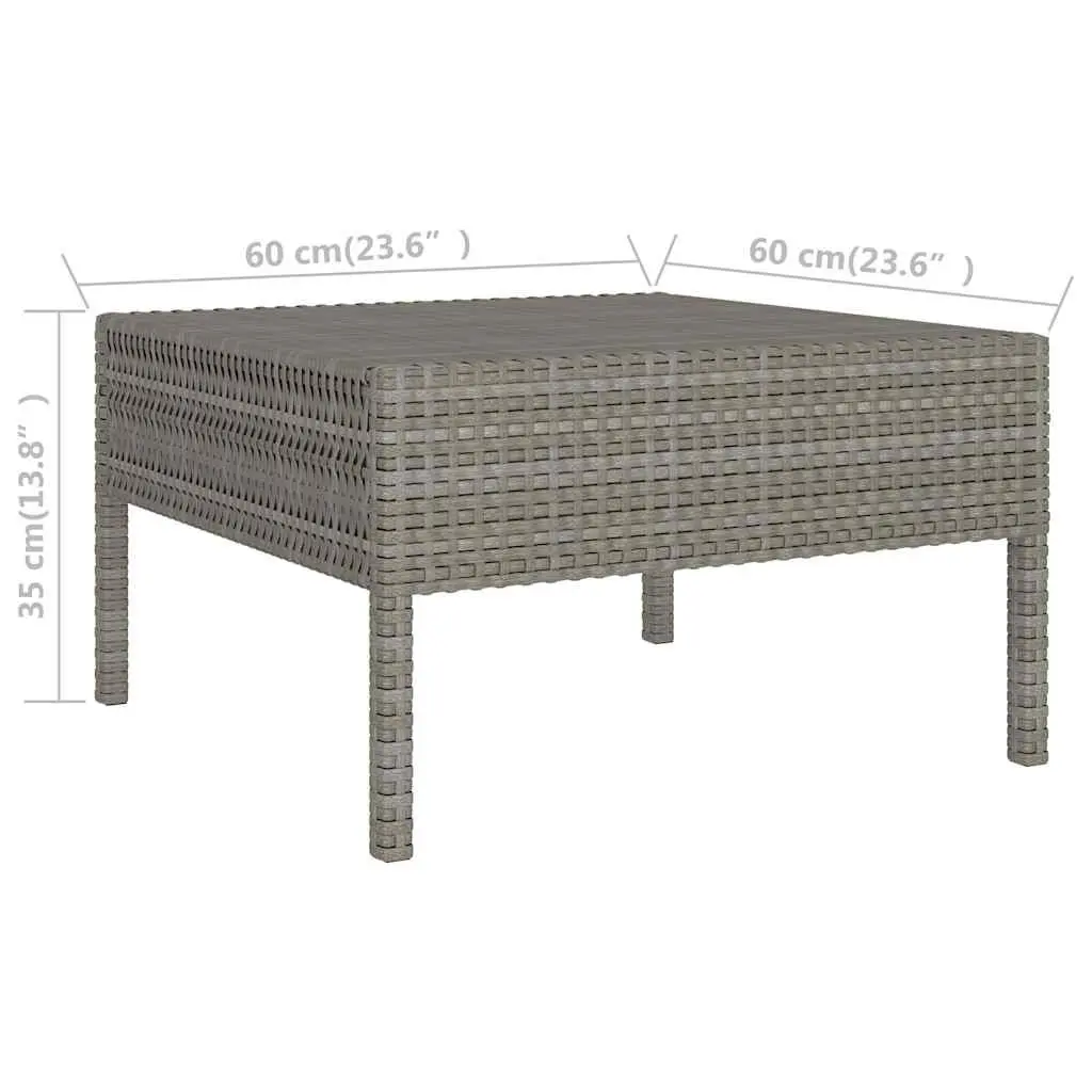 Garden Lounge Set PE Rattan 6 Piece Grey with Cushions