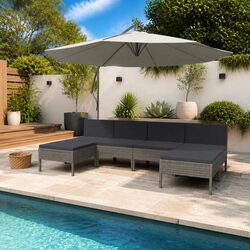 Premium 6-Piece Outdoor Lounge Set with Cushions in Grey