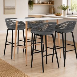 Bar Set 5 Piece Counter Height Table Stools Kitchen Dining Furniture White Grey
