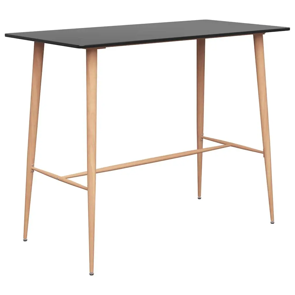 Bar Set 5 Piece Metal Black Counter Table Stools