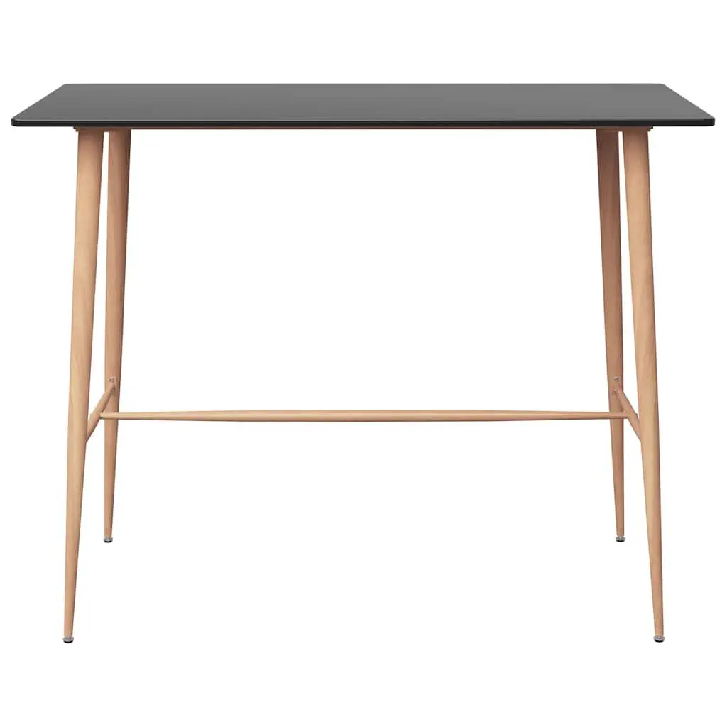 Bar Set 5 Piece Metal Black Counter Table Stools