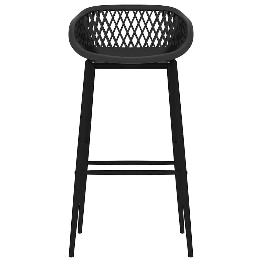Bar Set 5 Piece Metal Black Counter Table Stools