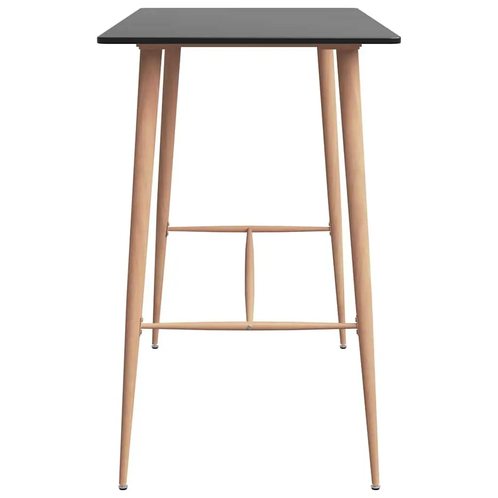 Bar Set 5 Piece Metal Black Counter Table Stools
