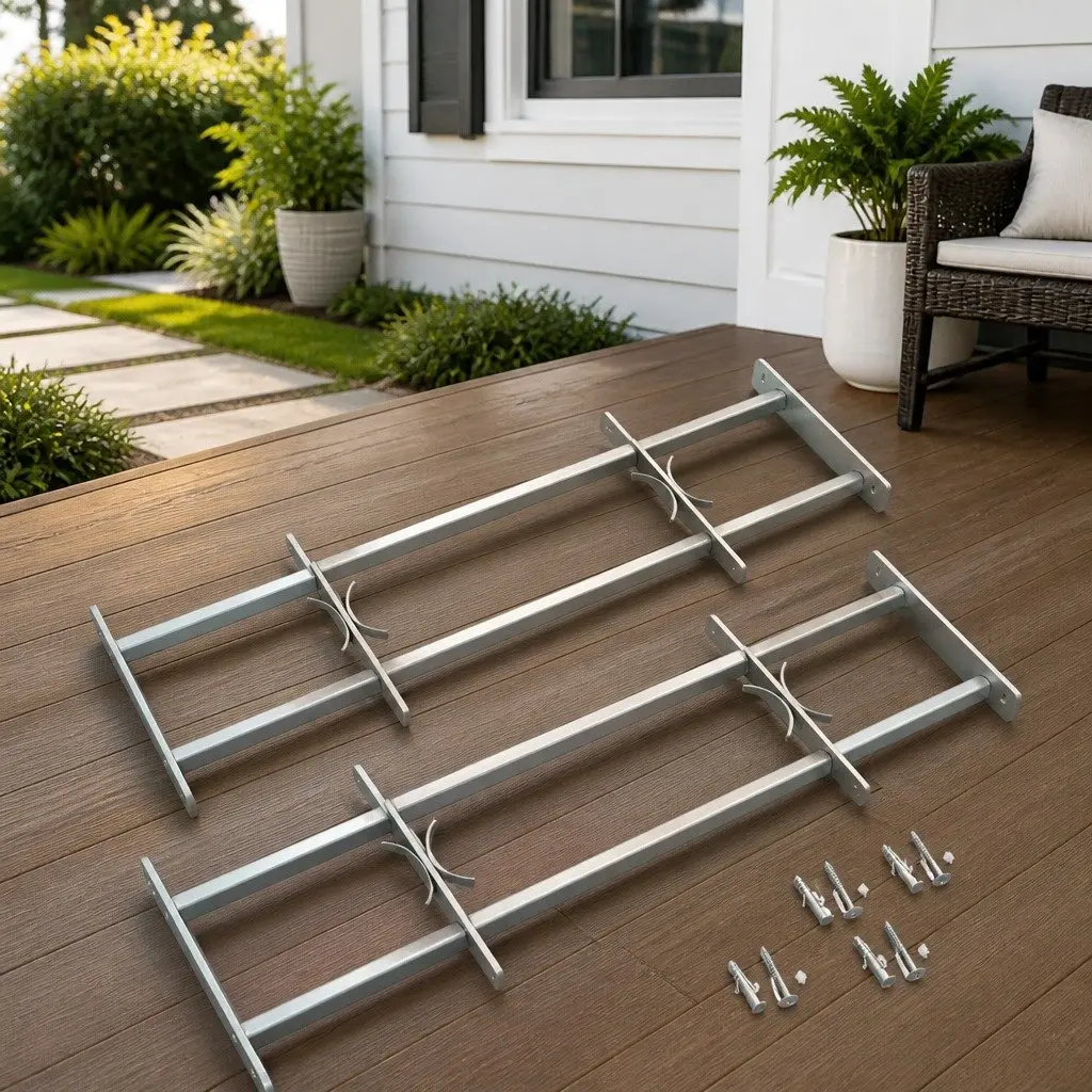 Adjustable Security Grilles 700-1050mm Galvanised Steel 2 Pack