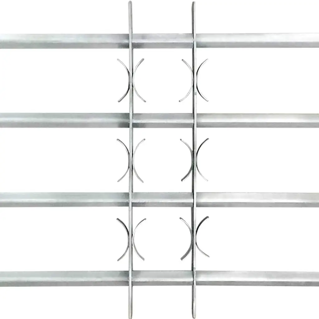 Adjustable Security Grilles for Windows 2 pcs Silver 1000-1500 mm