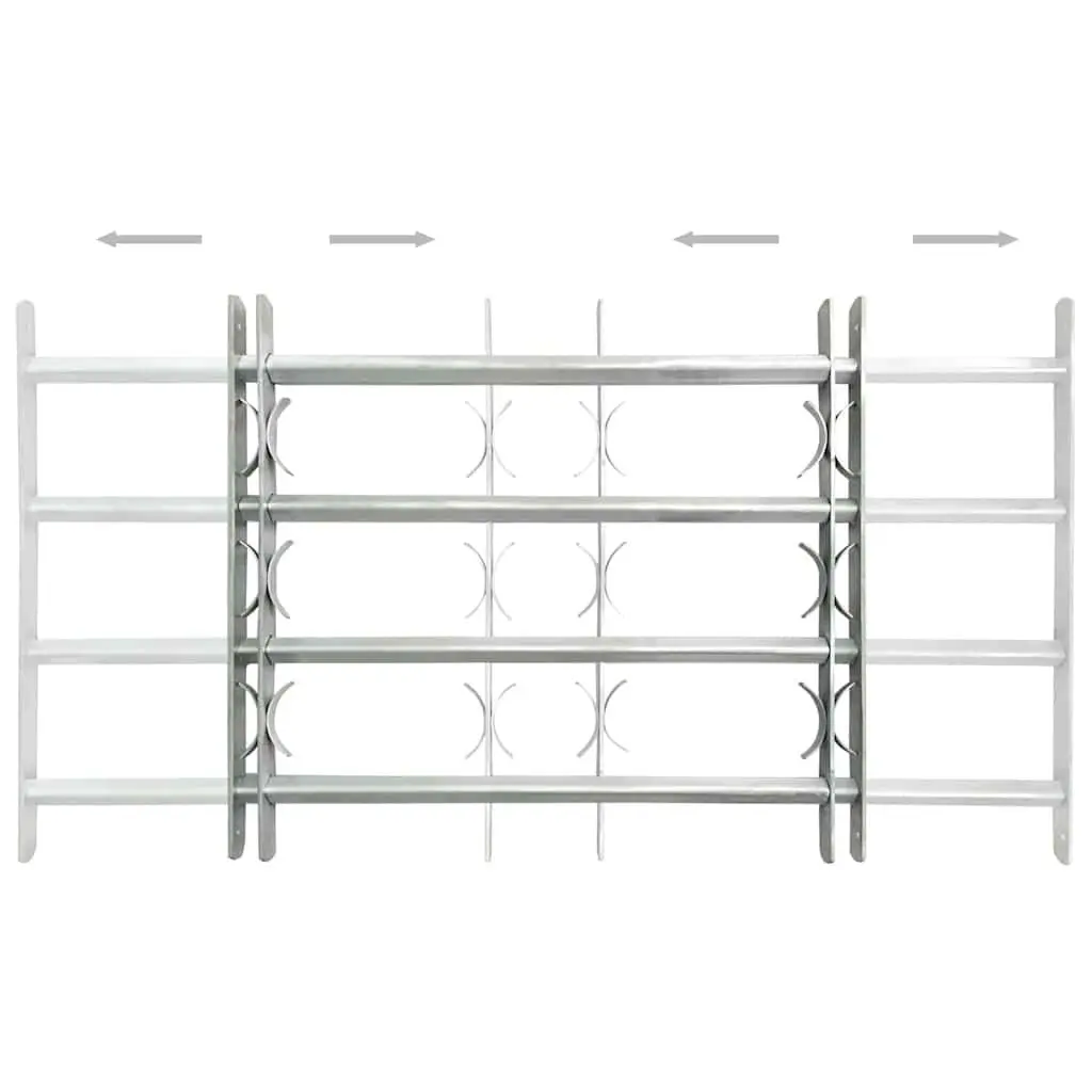 Adjustable Security Grilles for Windows 2 pcs Silver 1000-1500 mm