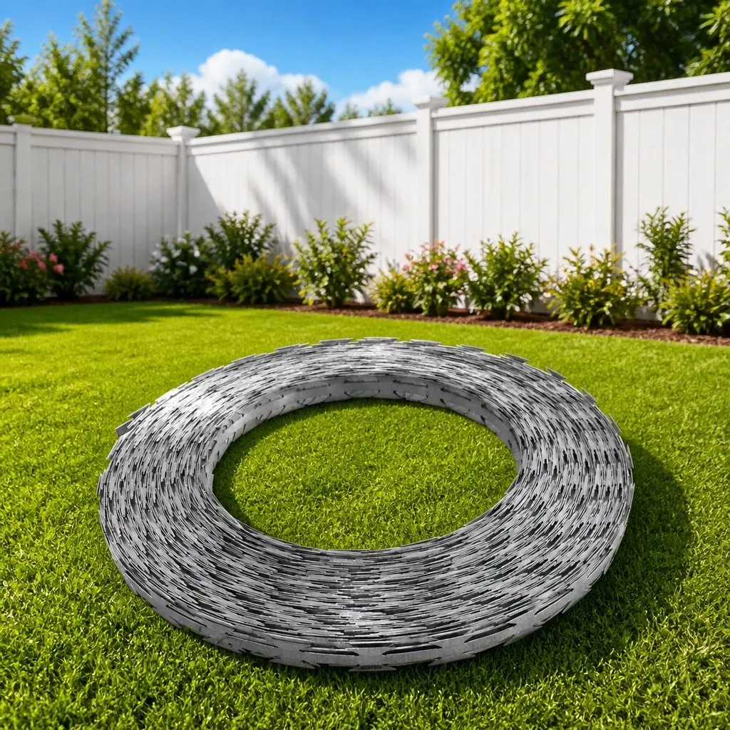 2-Piece 100m Steel Barbed Razor Wire for Secure Fencing