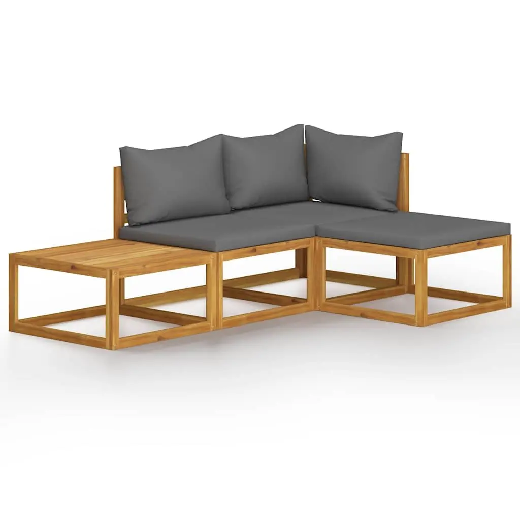 4-Piece Garden Lounge Set with Cushions and Coffee Table