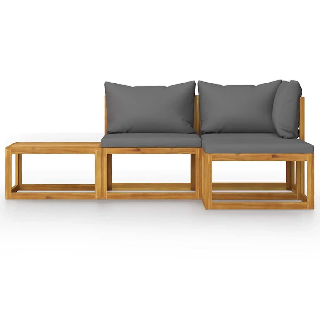 4-Piece Garden Lounge Set with Cushions and Coffee Table