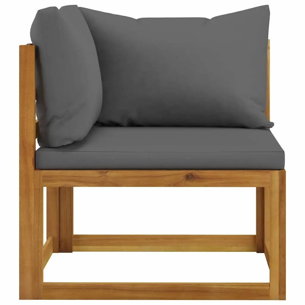 3-Seater Garden Sofa with Grey Cushions