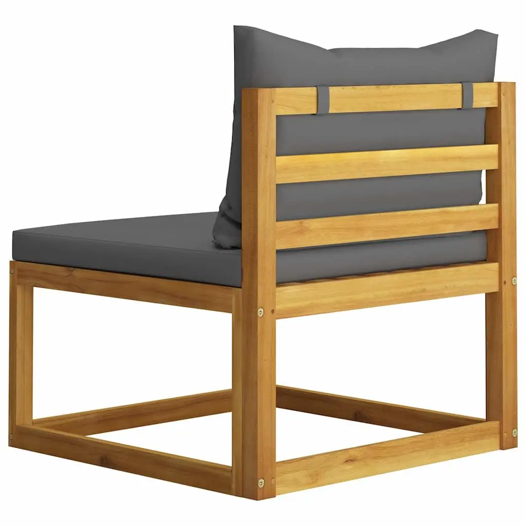 3-Seater Garden Sofa with Grey Cushions