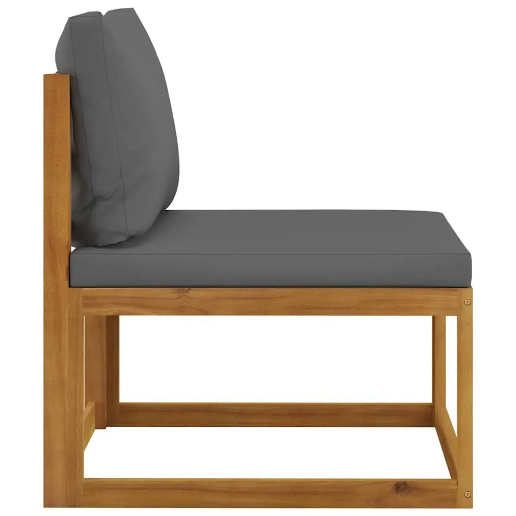 3-Seater Garden Sofa with Grey Cushions
