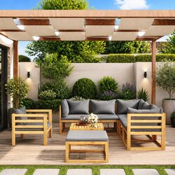 Stylish 8 Piece Outdoor Garden Lounge Furniture Set