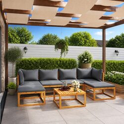 Stylish 7 Piece Outdoor Lounge Set with Cushions